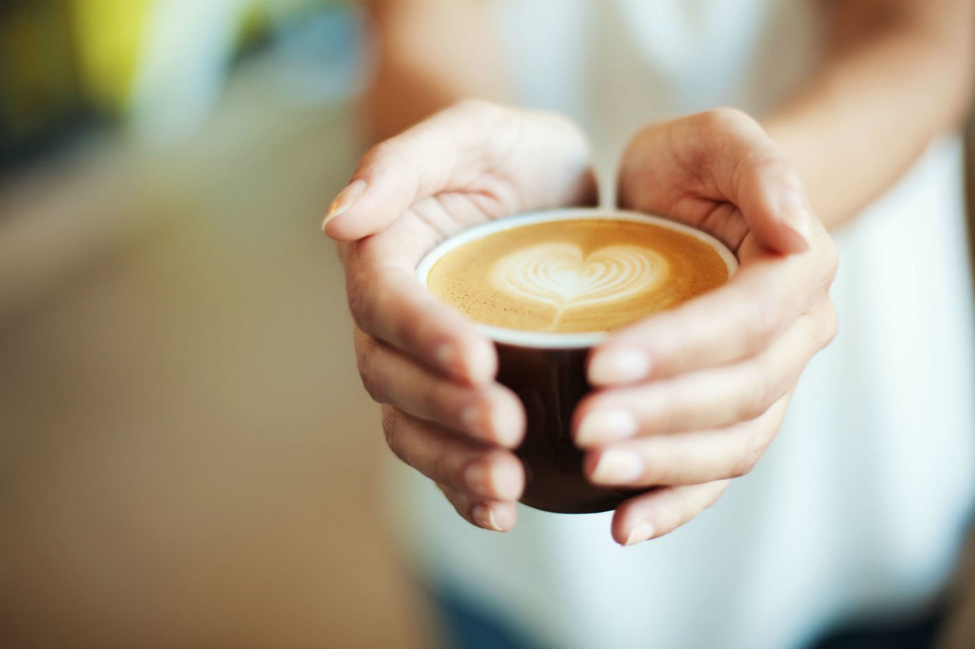 Latte with heart art